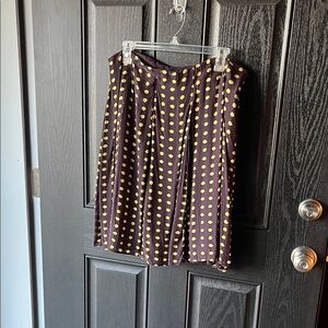 J. Crew Brown and Yellow Polka Dot Skirt